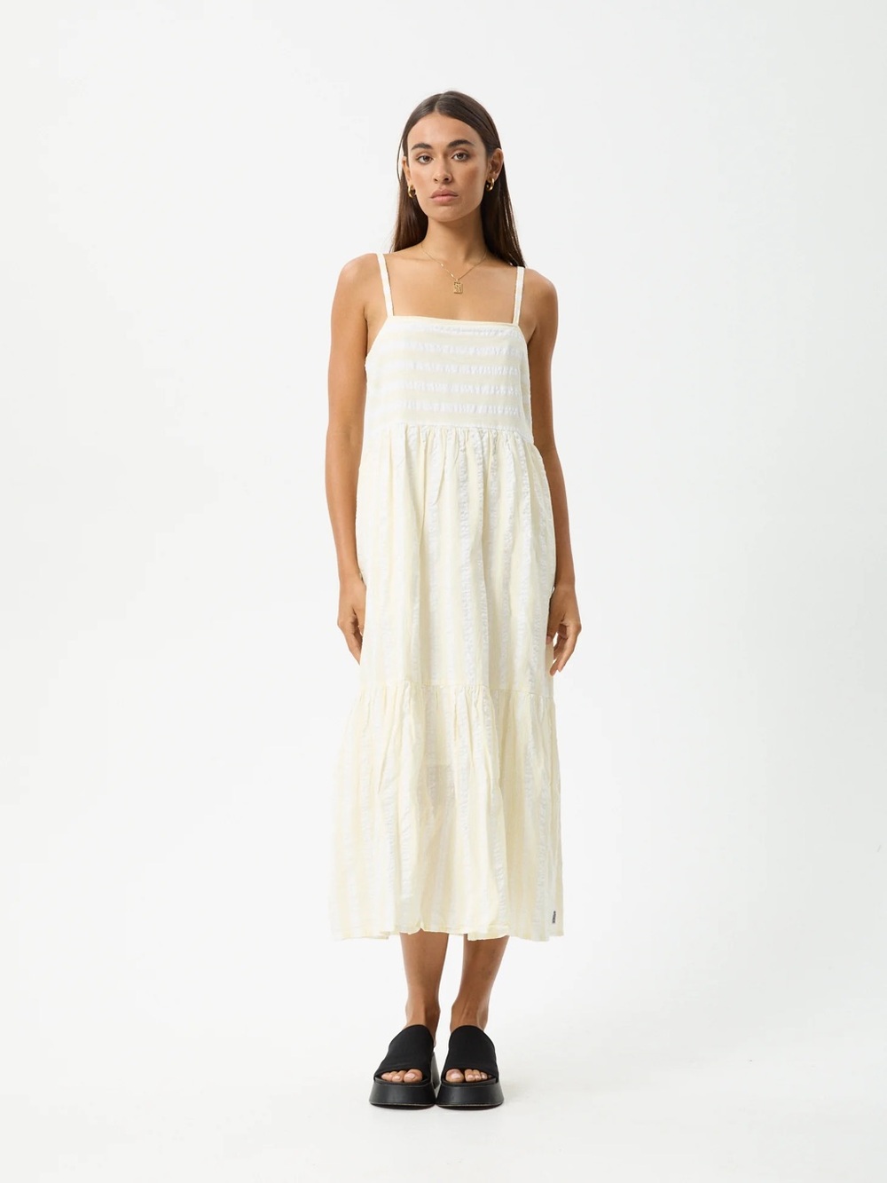 Afends Splice Seersucker Maxi Dress